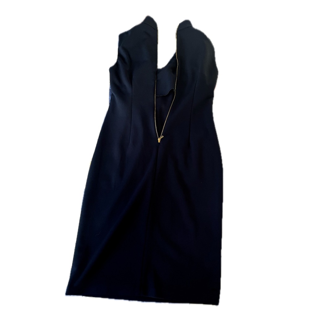 Calvin Klein Navy Sleeveless Mock Neck Sheath Dress - Women's Size 2 - Picture 11 of 11